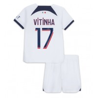 Paris Saint-Germain Vitinha Ferreira #17 Bortedraktsett Barn 2023-24 Kortermet (+ Korte bukser)